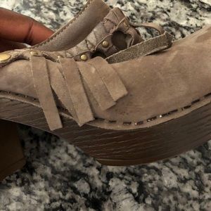 Dansko clogs with fringe